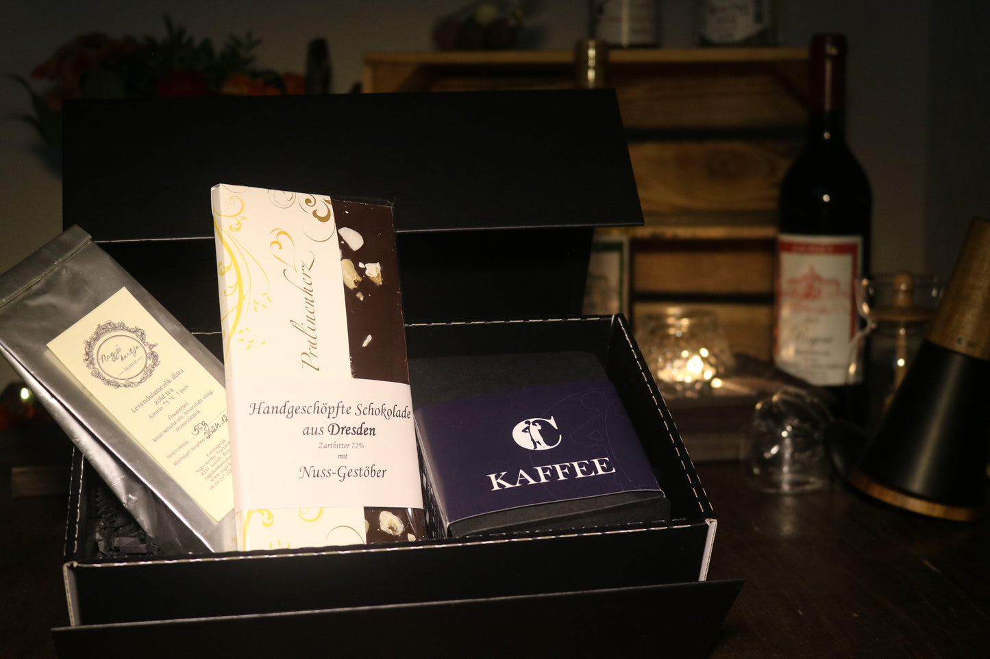 Präsent „Seelenwärmer“ I Rizzo Kaffee & Tee I Schokolade