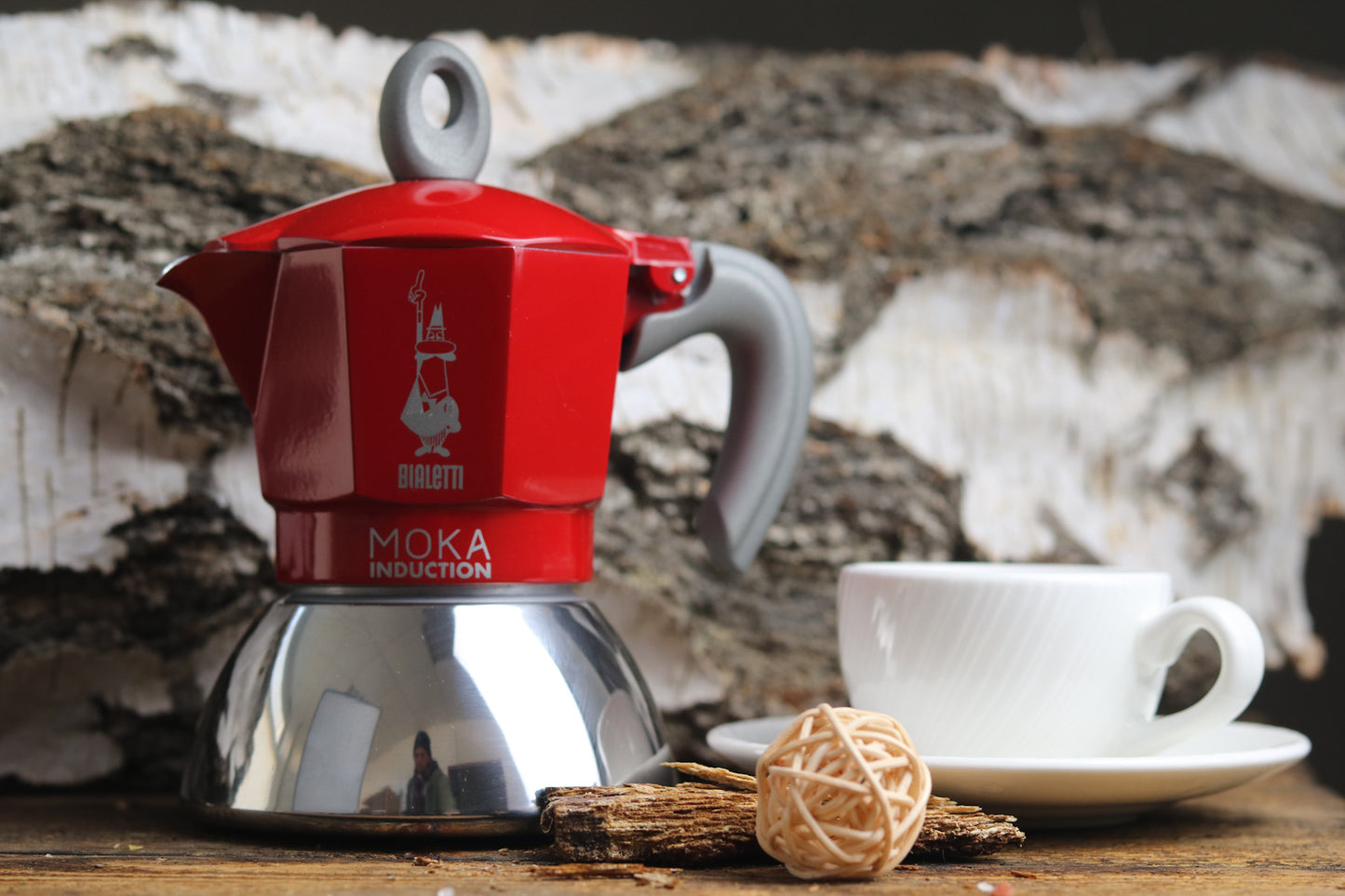 Rizzo`s Kaffeetraum I Espressokocher New Moka Induction, rot