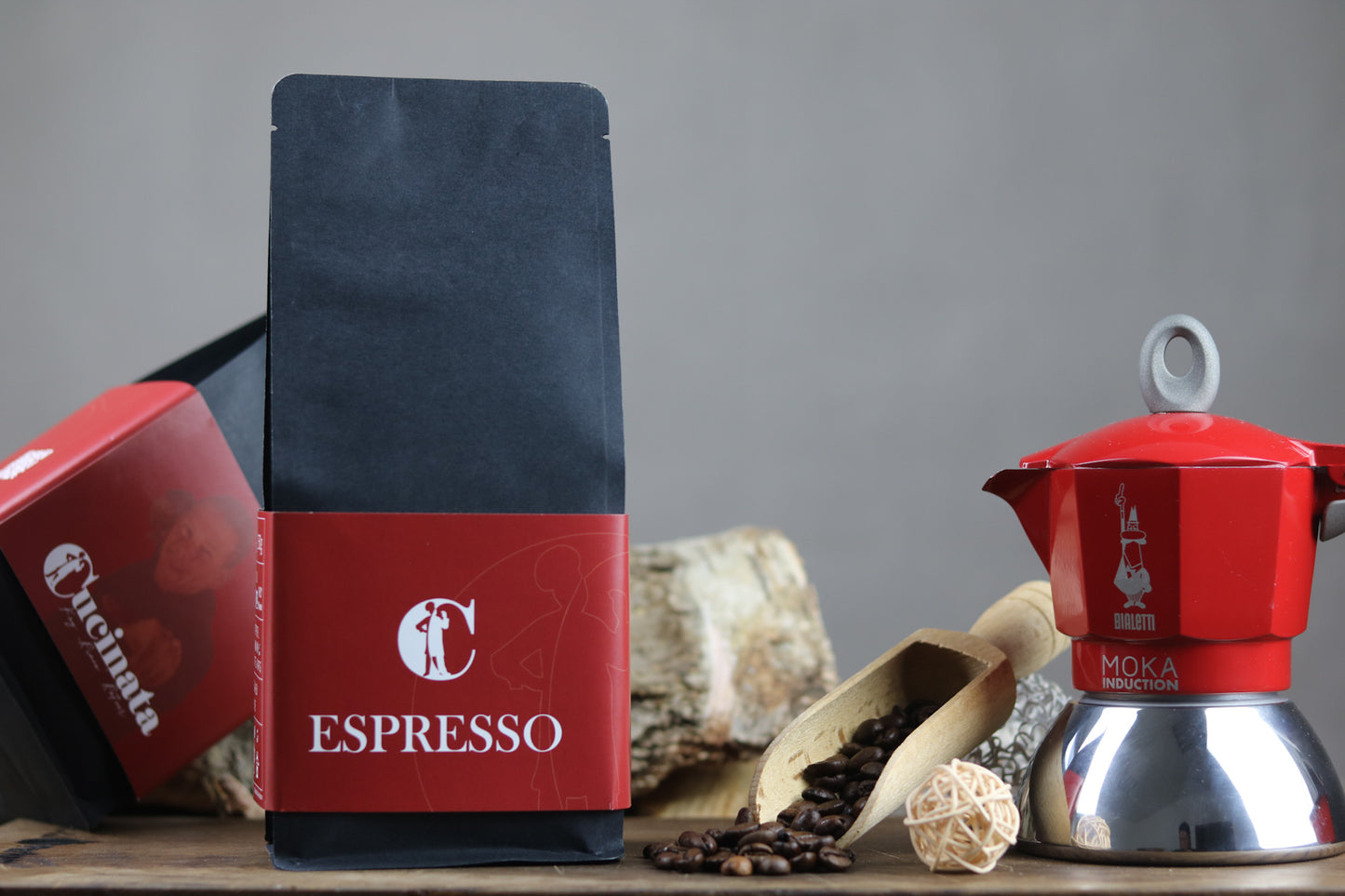 Rizzo`s Kaffeetraum I Espressokocher New Moka Induction, rot